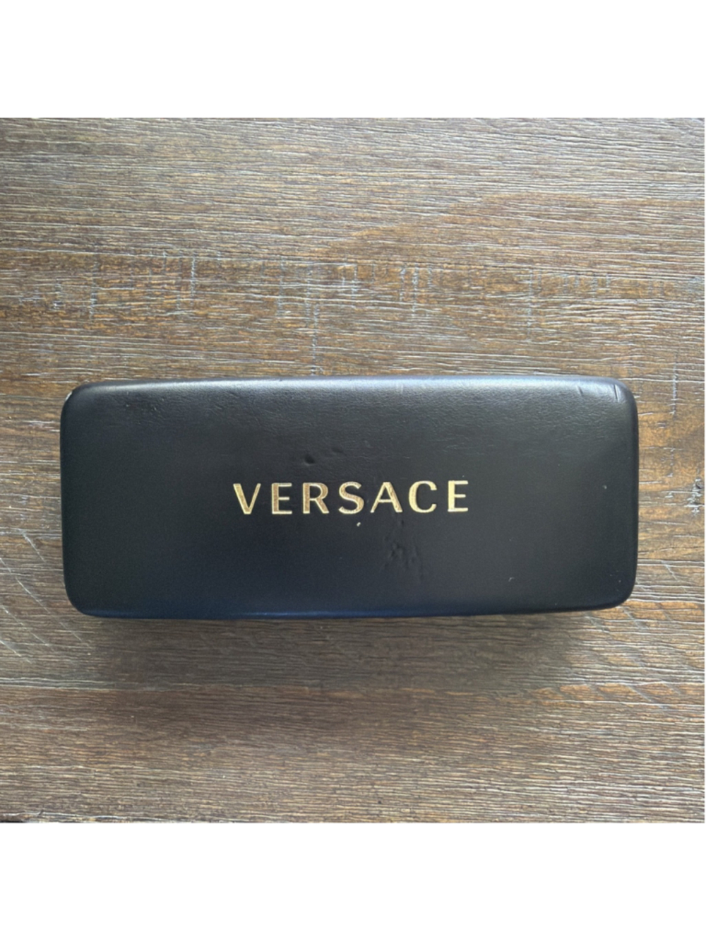 Versace Authentic Hard Eyeglasses Case in Black with Cleaning Cloth